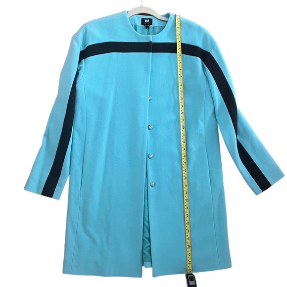 Wool + Cashmere W by Worth Colorblock Coat Size 4 - Picture 3 of 6